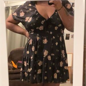 Romantic Floral Tiered Mini Dress